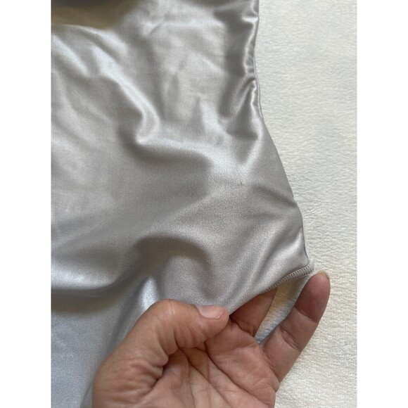 Oseree Glow One Shoulder Swimsuit In Silver SS Sm New W/O Tag - Picture 12 of 12
